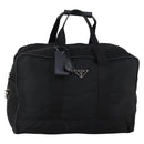 PRADA Boston Bag Nylon Black Silver Auth 144179-1