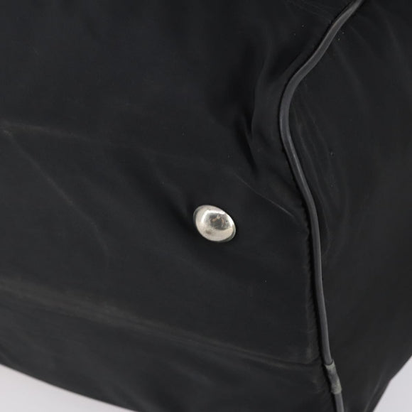 PRADA Boston Bag Nylon Black Silver Auth 144179