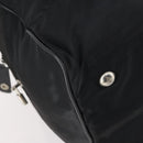 PRADA Boston Bag Nylon Black Silver Auth 144179-11
