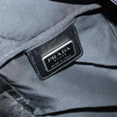 PRADA Boston Bag Nylon Black Silver Auth 144179-17