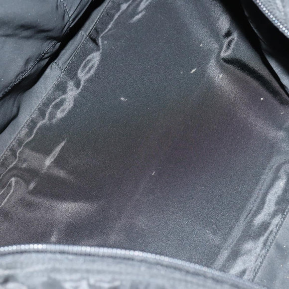 PRADA Boston Bag Nylon Black Silver Auth 144179