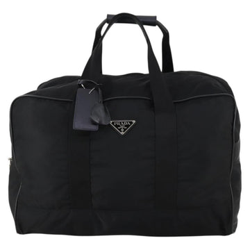 PRADA Boston Bag Nylon Black Silver Auth 144179 - 0