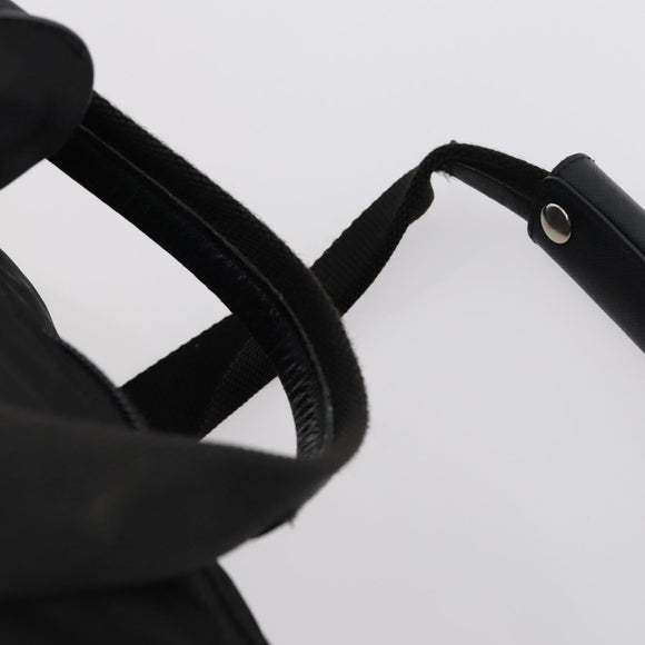 PRADA Boston Bag Nylon Black Silver Auth 144179