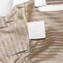 PRADA Tote Bag Canvas Leather Beige Silver Auth 144180-20
