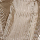 PRADA Tote Bag Canvas Leather Beige Silver Auth 144180-11