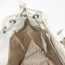 PRADA Tote Bag Canvas Leather Beige Silver Auth 144180-21