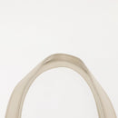 PRADA Tote Bag Canvas Leather Beige Silver Auth 144180-14