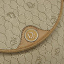 Christian Dior Honeycomb Canvas Shoulder Bag PVC Beige Auth 144185-14