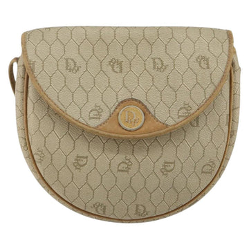 Christian Dior Honeycomb Canvas Shoulder Bag PVC Beige Auth 144185 - 0
