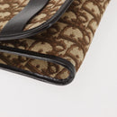 Christian Dior Trotter Canvas Chain Shoulder Bag Brown Gold Auth 144207-10