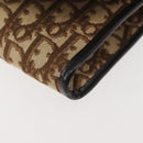 Christian Dior Trotter Canvas Chain Shoulder Bag Brown Gold Auth 144207-11