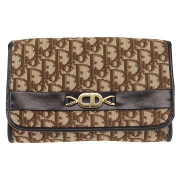 Christian Dior Trotter Canvas Chain Shoulder Bag Brown Gold Auth 144207 - 0