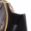 Christian Dior Trotter Canvas Chain Shoulder Bag Brown Gold Auth 144207-20