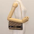 Christian Dior Trotter Canvas Chain Shoulder Bag Brown Gold Auth 144207-22