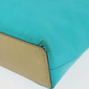 Christian Dior Maris Pearl Hand Bag Nylon Turquoise Blue Silver Auth 144208-16