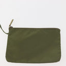 Christian Dior Maris Pearl Hand Bag Nylon Turquoise Blue Silver Auth 144208-22