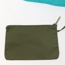 Christian Dior Maris Pearl Hand Bag Nylon Turquoise Blue Silver Auth 144208-23