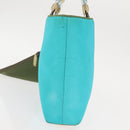 Christian Dior Maris Pearl Hand Bag Nylon Turquoise Blue Silver Auth 144208-3