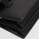 Christian Dior Hand Bag Leather Black Gold Auth 144209-9