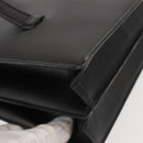 Christian Dior Hand Bag Leather Black Gold Auth 144209-15