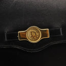 Christian Dior Hand Bag Leather Black Gold Auth 144209-17