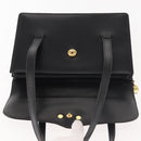 Christian Dior Hand Bag Leather Black Gold Auth 144209-10