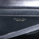 Christian Dior Hand Bag Leather Black Gold Auth 144209-18