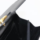 Christian Dior Hand Bag Leather Black Gold Auth 144209-19