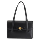 Christian Dior Hand Bag Leather Black Gold Auth 144209-13