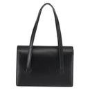 Christian Dior Hand Bag Leather Black Gold Auth 144209-2