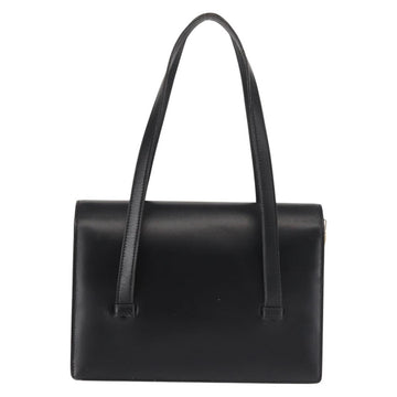 Christian Dior Hand Bag Leather Black Gold Auth 144209 - 0