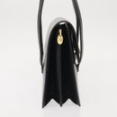 Christian Dior Hand Bag Leather Black Gold Auth 144209-4