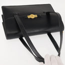 Christian Dior Hand Bag Leather Black Gold Auth 144209-6
