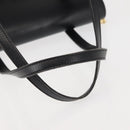 Christian Dior Hand Bag Leather Black Gold Auth 144209-7