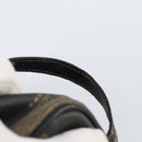 FENDI Pecan Canvas Clutch Bag PVC Black Brown gold Auth 144211-8