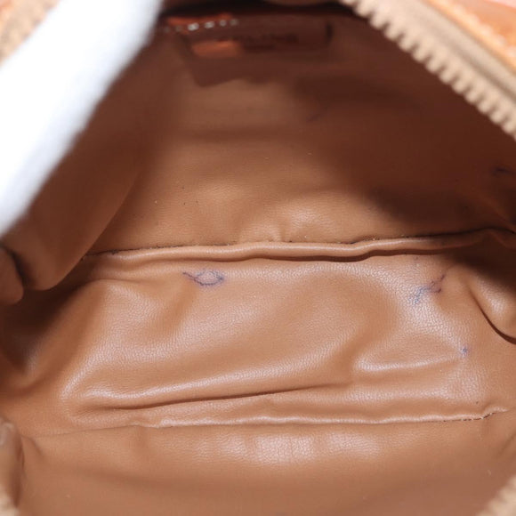 CELINE Macadam Canvas Shoulder Bag PVC Beige Gold Auth 144212