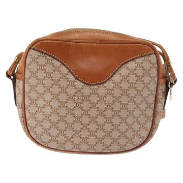 CELINE Macadam Canvas Shoulder Bag PVC Beige Gold Auth 144212 - 0