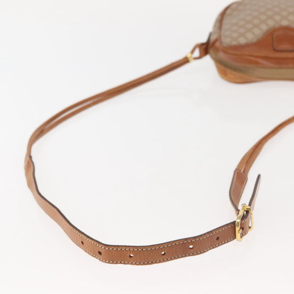 CELINE Macadam Canvas Shoulder Bag PVC Beige Gold Auth 144212