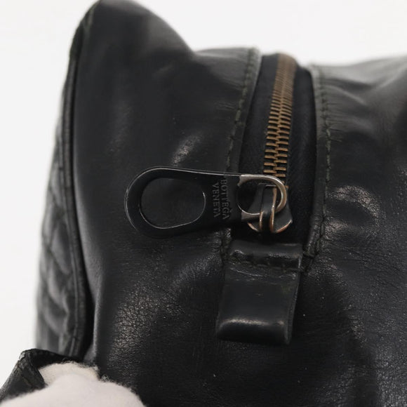 BOTTEGA VENETA INTRECCIATO Clutch Bag Leather Black Auth 144213