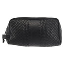 BOTTEGA VENETA INTRECCIATO Clutch Bag Leather Black Auth 144213-13
