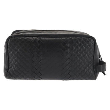 BOTTEGA VENETA INTRECCIATO Clutch Bag Leather Black Auth 144213 - 0