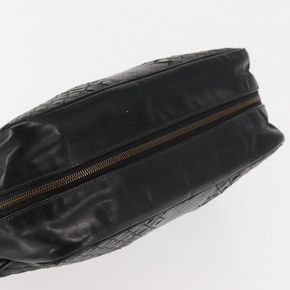 BOTTEGA VENETA INTRECCIATO Clutch Bag Leather Black Auth 144213