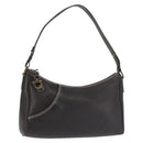 Salvatore Ferragamo Gancini Shoulder Bag Leather Dark Brown Auth 144214-1