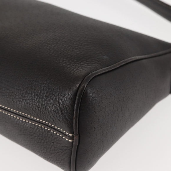 Salvatore Ferragamo Gancini Shoulder Bag Leather Dark Brown Auth 144214