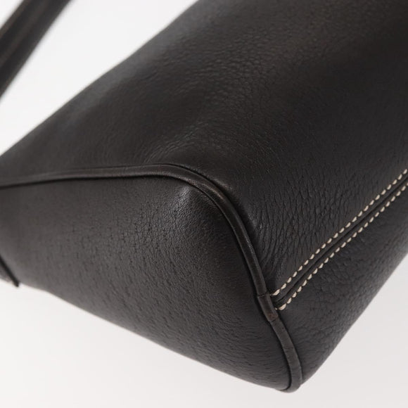 Salvatore Ferragamo Gancini Shoulder Bag Leather Dark Brown Auth 144214