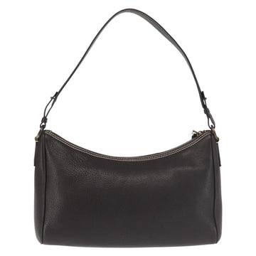 Salvatore Ferragamo Gancini Shoulder Bag Leather Dark Brown Auth 144214 - 0