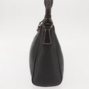 Salvatore Ferragamo Gancini Shoulder Bag Leather Dark Brown Auth 144214-3