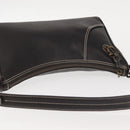 Salvatore Ferragamo Gancini Shoulder Bag Leather Dark Brown Auth 144214-6