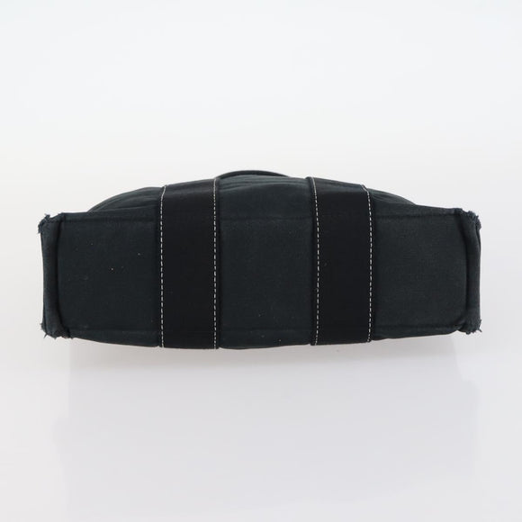 HERMES Fourre Tout Hand Bag Canvas 2Set Gray Black Auth 144215