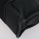 HERMES Fourre Tout Hand Bag Canvas 2Set Gray Black Auth 144215-16